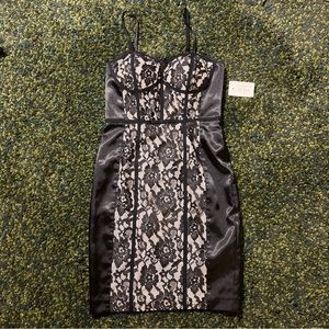 Guess Black / Ivory Laced Bodycon Dress (3)